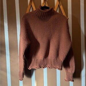 Everyday Chic  Brown Turtleneck Sweater